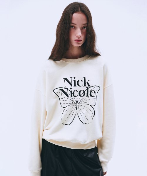 NICK&NICOLE(ニックアンドニコール)の「BUTTERFLY SIGNATURE SWEATSHIRT_CREAM BLACK(スウェット・レディース・その他・FREE)」の3枚目の写真