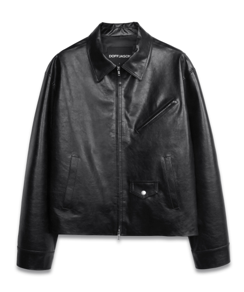 DOFFJASON（ドフジェーソン）の「パイロ シングル レザー ジャケット ブラック（ライダースジャケット・メンズ・その他・LARGE/X-LARGE/XX-LARGE/MEDIUM）」の2枚目の写真