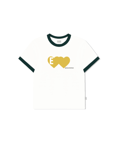 ESCAPEFROM(エスケープフロム)の「ハートEロゴプリントリングハーフTシャツグリーン(Tシャツ/カットソー・レディース・その他・LARGE/MEDIUM)」の2枚目の写真