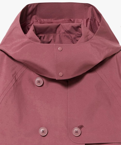 AIGLE(エーグル)の「GORE TEX ゴアテックス 防風 防水 透湿 2レイヤー ショートトレンチコート / フード脱着可(トレンチコート・レディース・バーガンディー/グレー/ブラック/アイボリー・38/36/40)」の18枚目の写真
