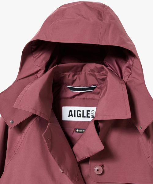 AIGLE(エーグル)の「GORE TEX ゴアテックス 防風 防水 透湿 2レイヤー ショートトレンチコート / フード脱着可(トレンチコート・レディース・バーガンディー/グレー/ブラック/アイボリー・38/36/40)」の20枚目の写真