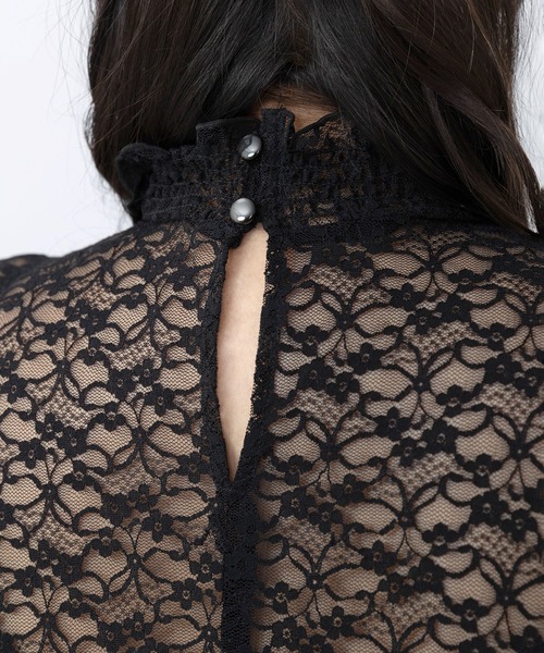 PUNYUS（プニュズ）の「レースフレアチュニック（Tシャツ/カットソー・レディース・ブラック/ホワイト・1/2/3/4）」の19枚目の写真