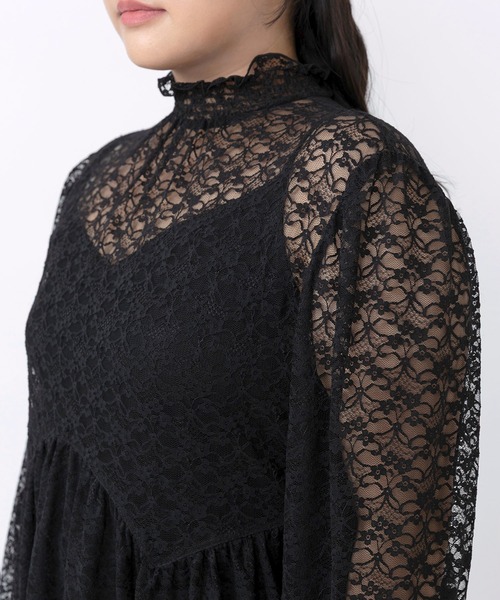 PUNYUS（プニュズ）の「レースフレアチュニック（Tシャツ/カットソー・レディース・ブラック/ホワイト・1/2/3/4）」の20枚目の写真