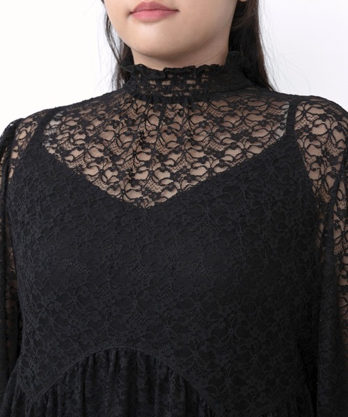 PUNYUS（プニュズ）の「レースフレアチュニック（Tシャツ/カットソー・レディース・ブラック/ホワイト・1/2/3/4）」の22枚目の写真