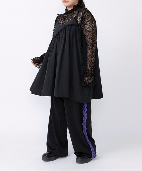 PUNYUS（プニュズ）の「レースフレアチュニック（Tシャツ/カットソー・レディース・ブラック/ホワイト・1/2/3/4）」の15枚目の写真