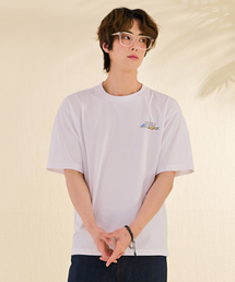 共用バックプリントグラフィック半袖Tシャツ-DBRU5826D01