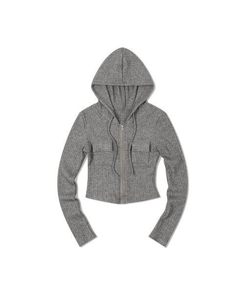 MOAA(モア)の「ダブルポケットクロップフーディニット(グレー)(パーカー・レディース・その他・SMALL/MEDIUM/LARGE)」の1枚目の写真