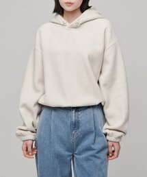 ウィメンズオーバーサイズポーラフリースフードパーカースウェットシャツ[アイボリー]