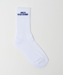 NICE WEATHER（ナイスウェザー）の「＜NICE WEATHER＞ロゴソックス/small logo/white 1（ソックス/靴下）」