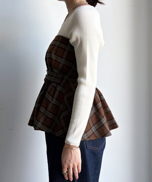 DouDou（ドゥドゥ）の「起毛チェックビスチェ（その他トップス・レディース・ブラック/キャメル・FREE）」の22枚目の写真