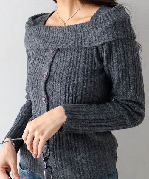 SpRay（スプレイ）の「オフタートルニット（ニット/セーター・レディース・チャコールグレー/ブラック/ライトグレー/ボルドー/ブラウン・FREE）」の2枚目の写真