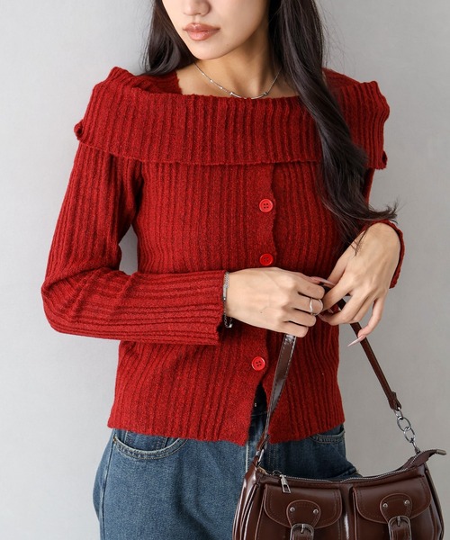 SpRay（スプレイ）の「オフタートルニット（ニット/セーター・レディース・チャコールグレー/ブラック/ライトグレー/ボルドー/ブラウン・FREE）」の5枚目の写真