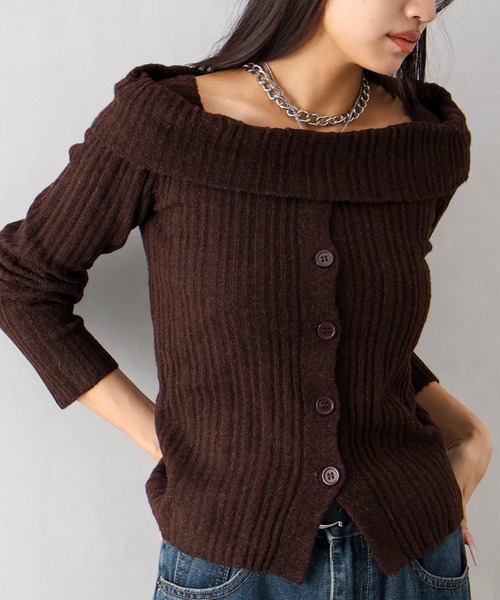 SpRay（スプレイ）の「オフタートルニット（ニット/セーター・レディース・チャコールグレー/ブラック/ライトグレー/ボルドー/ブラウン・FREE）」の8枚目の写真