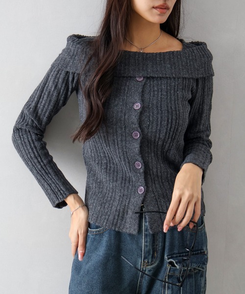 SpRay（スプレイ）の「オフタートルニット（ニット/セーター・レディース・チャコールグレー/ブラック/ライトグレー/ボルドー/ブラウン・FREE）」の15枚目の写真