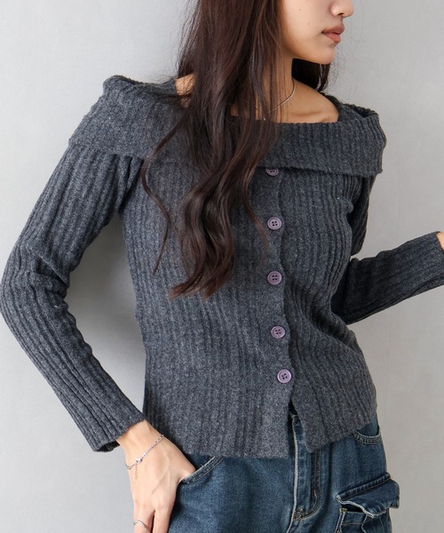 SpRay（スプレイ）の「オフタートルニット（ニット/セーター・レディース・チャコールグレー/ブラック/ライトグレー/ボルドー/ブラウン・FREE）」の7枚目の写真