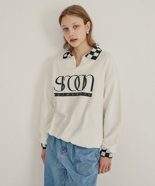 SINOON（シヌーン）の「AUTHENTIC LOGO SWEATSHIRT（スウェット・レディース・ホワイト・FREE）」の2枚目の写真