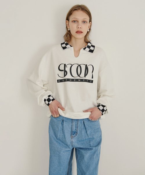 SINOON（シヌーン）の「AUTHENTIC LOGO SWEATSHIRT（スウェット・レディース・ホワイト・FREE）」の3枚目の写真