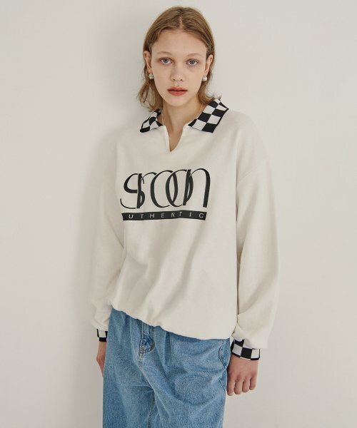 SINOON（シヌーン）の「AUTHENTIC LOGO SWEATSHIRT（スウェット・レディース・ホワイト・FREE）」の4枚目の写真