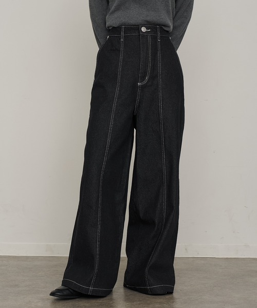 NOGLE（ノグル）の「【NOGLE/ノグル】センターシームデニム（デニムパンツ・レディース・ブラック/ブルー・S/M）」の11枚目の写真