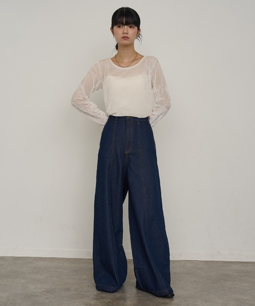 NOGLE（ノグル）の「【NOGLE/ノグル】センターシームデニム（デニムパンツ・レディース・ブラック/ブルー・S/M）」の15枚目の写真