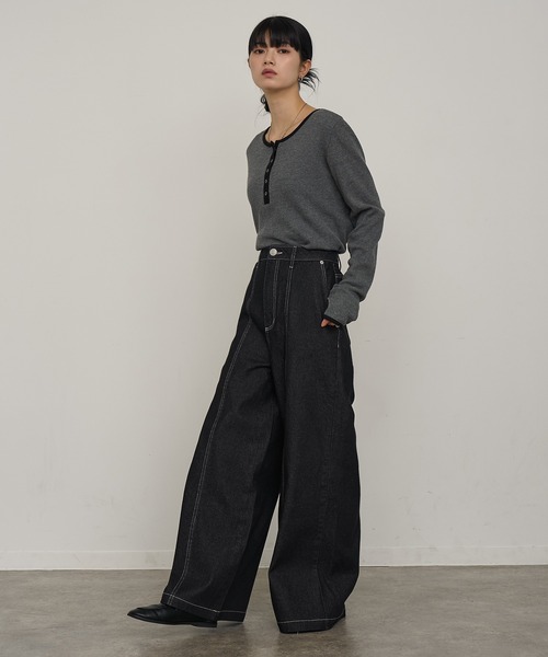 NOGLE（ノグル）の「【NOGLE/ノグル】センターシームデニム（デニムパンツ・レディース・ブラック/ブルー・S/M）」の10枚目の写真