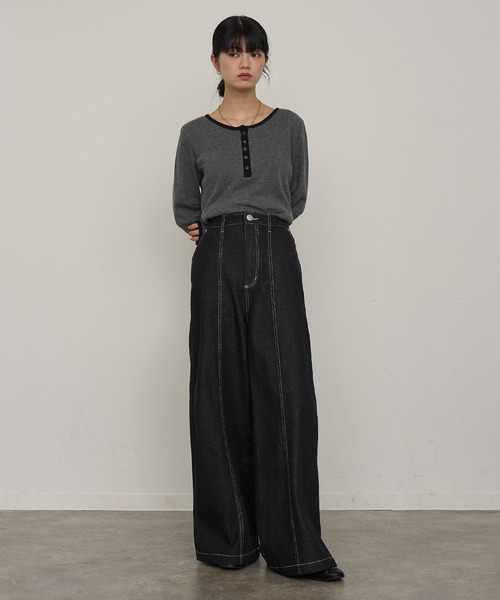 NOGLE（ノグル）の「【NOGLE/ノグル】センターシームデニム（デニムパンツ・レディース・ブラック/ブルー・S/M）」の13枚目の写真