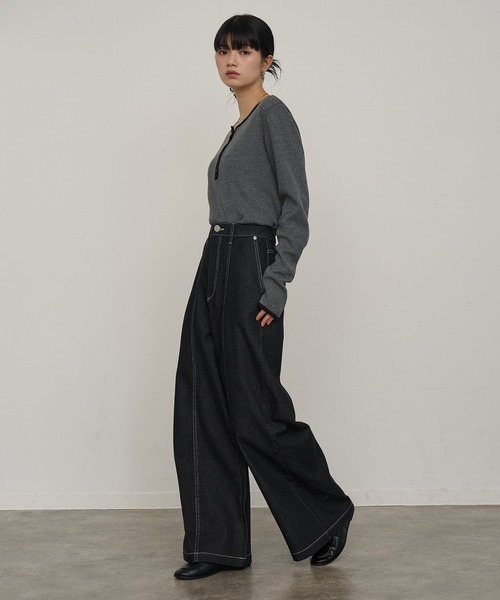 NOGLE（ノグル）の「【NOGLE/ノグル】センターシームデニム（デニムパンツ・レディース・ブラック/ブルー・S/M）」の9枚目の写真