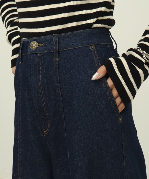 NOGLE（ノグル）の「【NOGLE/ノグル】センターシームデニム（デニムパンツ・レディース・ブラック/ブルー・S/M）」の4枚目の写真