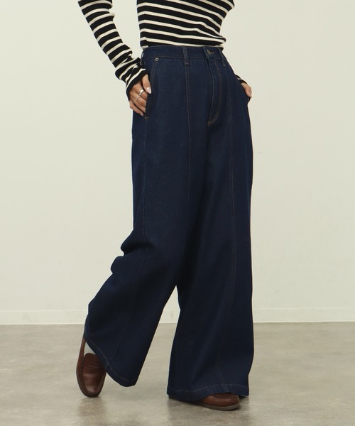 NOGLE（ノグル）の「【NOGLE/ノグル】センターシームデニム（デニムパンツ・レディース・ブラック/ブルー・S/M）」の7枚目の写真