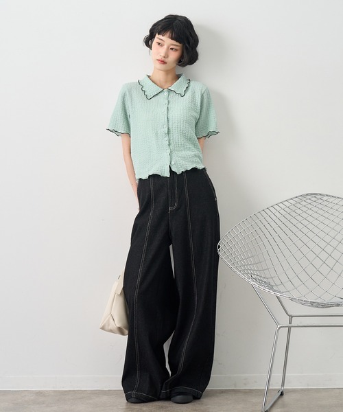 NOGLE(ノグル)の「【NOGLE/ノグル】センターシームデニム(デニムパンツ・レディース・ブラック/ブルー・S/M)」の22枚目の写真