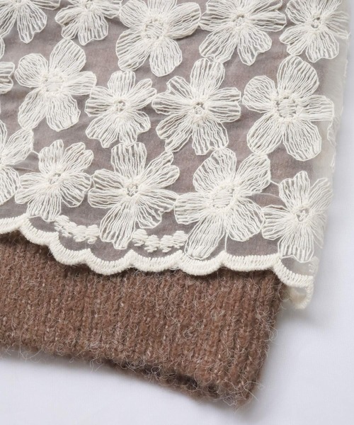 Crisp(クリスプ)の「フラワーレースニットカーディガン(カーディガン/ボレロ・レディース・ブラウン/グレー・FREE)」の10枚目の写真