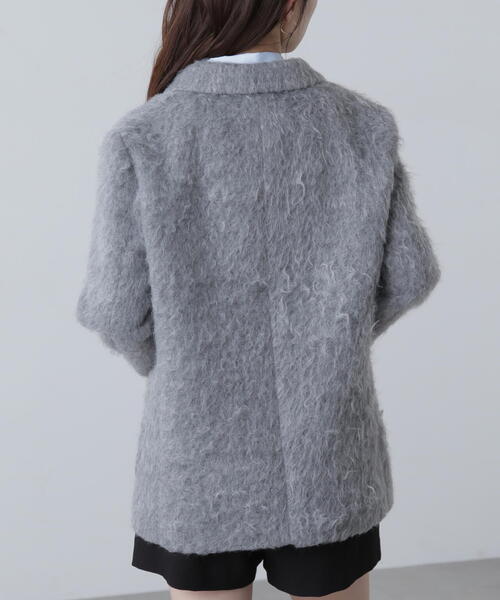 FREE'S MART（フリーズマート）の「◆〈ＭＦＭ〉シャギーダブルジャケット（テーラードジャケット・レディース・グレー/ベージュ・SMALL/MEDIUM）」の10枚目の写真