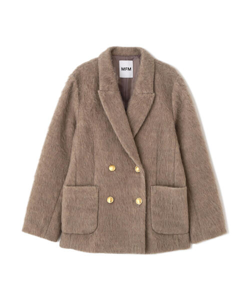 FREE'S MART（フリーズマート）の「◆〈ＭＦＭ〉シャギーダブルジャケット（テーラードジャケット・レディース・グレー/ベージュ・SMALL/MEDIUM）」の7枚目の写真