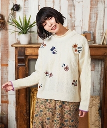 Jocomomola（ホコモモラ）の「Calle de Bordadores フラワーモチーフニットプルオーバー（ニット/セーター）」