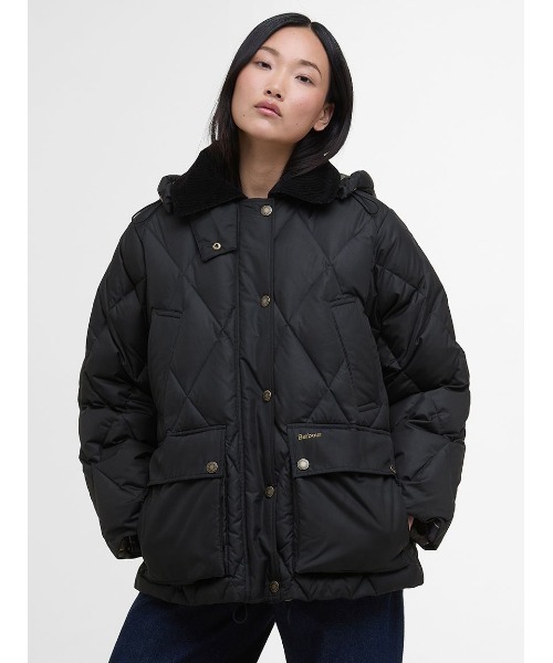 Barbour（バブアー）の「Yasminキルティング ダウン ジャケット（レディース）（ダウンジャケット/コート・レディース・ベージュ/ブラック・8/10）」の4枚目の写真