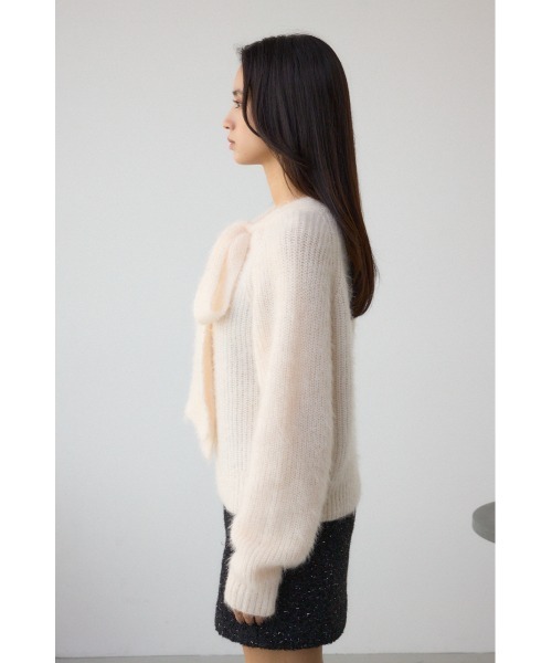 AZUL by moussy(アズールバイマウジー)の「ボウタイデザインニットトップス(ニット/セーター・レディース・グレー/アイボリー/ブラック・FREE)」の17枚目の写真