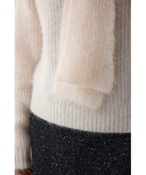 AZUL by moussy(アズールバイマウジー)の「ボウタイデザインニットトップス(ニット/セーター・レディース・グレー/アイボリー/ブラック・FREE)」の22枚目の写真