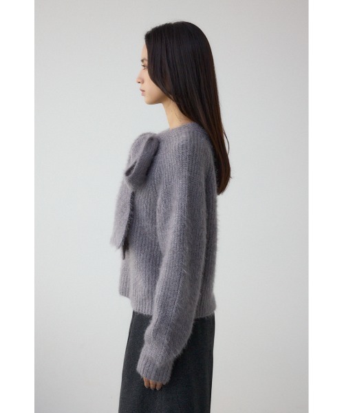 AZUL by moussy(アズールバイマウジー)の「ボウタイデザインニットトップス(ニット/セーター・レディース・グレー/アイボリー/ブラック・FREE)」の6枚目の写真