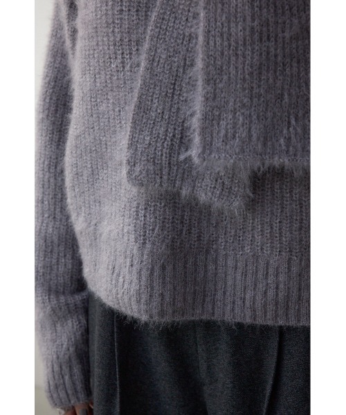 AZUL by moussy(アズールバイマウジー)の「ボウタイデザインニットトップス(ニット/セーター・レディース・グレー/アイボリー/ブラック・FREE)」の11枚目の写真