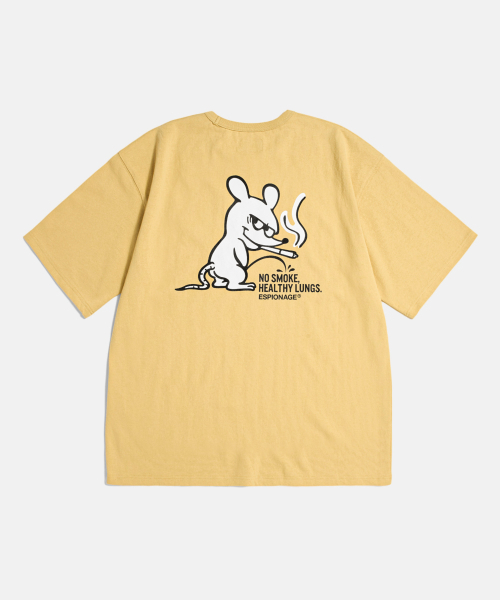 ESPIONAGE(エスピオナジ)の「Smoking Rat(Peeing) Heavyweight Tee Vintage Yellow(Tシャツ/カットソー・レディース・その他・MEDIUM/LARGE/X-LARGE)」の1枚目の写真