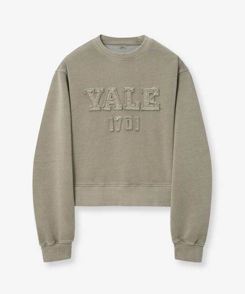 YALE(イェール)の「ウィメンズピグメントアプリケクロップスウェットシャツ_ベージュ(スウェット・レディース・その他・SMALL/MEDIUM)」の1枚目の写真
