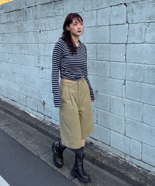 JEANASIS（ジーナシス）の「【25quee】ロゴプリントチノジョーツ/629965（チノパンツ・レディース・ブラック/ベージュ・FREE）」の12枚目の写真