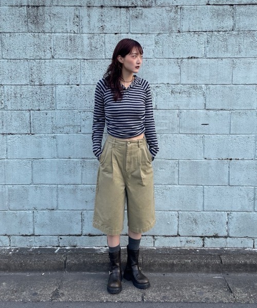 JEANASIS（ジーナシス）の「【25quee】ロゴプリントチノジョーツ/629965（チノパンツ・レディース・ブラック/ベージュ・FREE）」の13枚目の写真