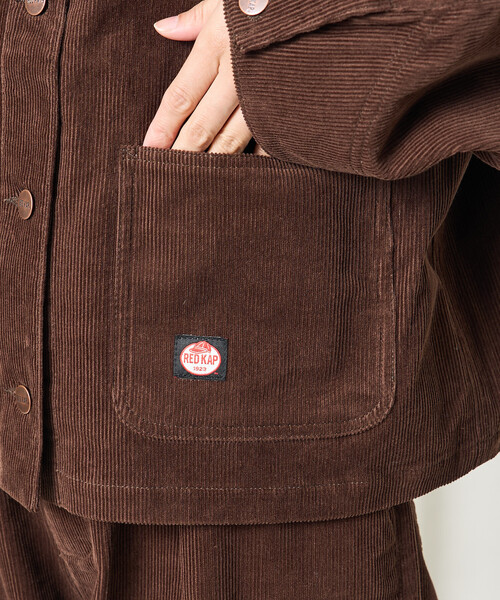 FREAK'S STORE(フリークスストア)の「<セットアップ対応>RED KAP × FREAK'S STORE/レッドキャップ 別注 コーデュロイ ノーカラーVネックジャケット(その他アウター・レディース・ナチュラル/チャコール/ブラウン/キャメル・フリ-)」の19枚目の写真