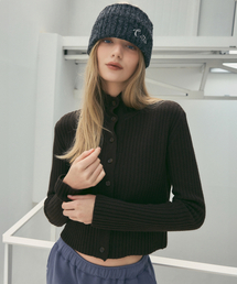 Essential Soft High Neck Knit Cardigan_CTK242(Cocoa)
