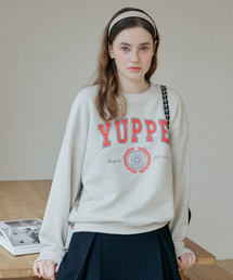 YUPPE（ヨッペ）の「LEAF PRINT SWEATSHIRT_OATMEAL（スウェット）」