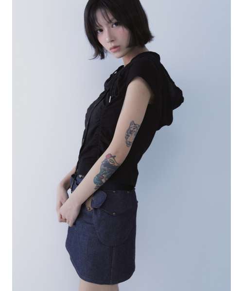 SETSETSET（セットセットセット）の「ベルト付きインディゴデニムミニスカート（スカート・レディース・その他・SMALL）」の10枚目の写真