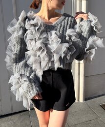 Chico | 【SALON by Chico】ランダムチュールドッキングニット(ニット/セーター)