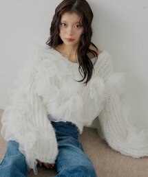 Chico | 【SALON by Chico】ランダムチュールドッキングニット(ニット/セーター)