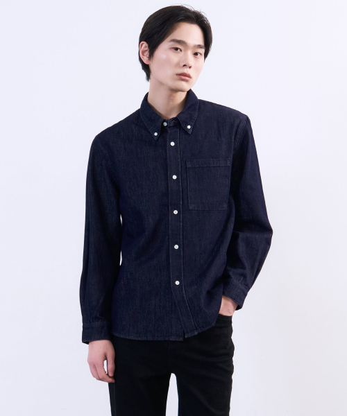 PLAC(プラック)の「ノンフェイドロングスリーブデニムシャツディープブルー(シャツ/ブラウス・メンズ・その他・SMALL/MEDIUM/LARGE)」の1枚目の写真